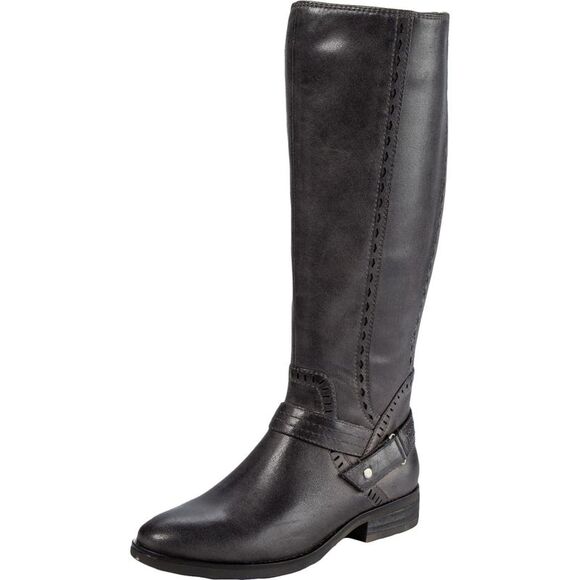 BARETRAPS Womens Gray Panel Wide Calf Abram Almond Block Heel Riding Boot 5 M WC - Picture 1 of 3